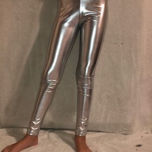 Silver metallic leggings!